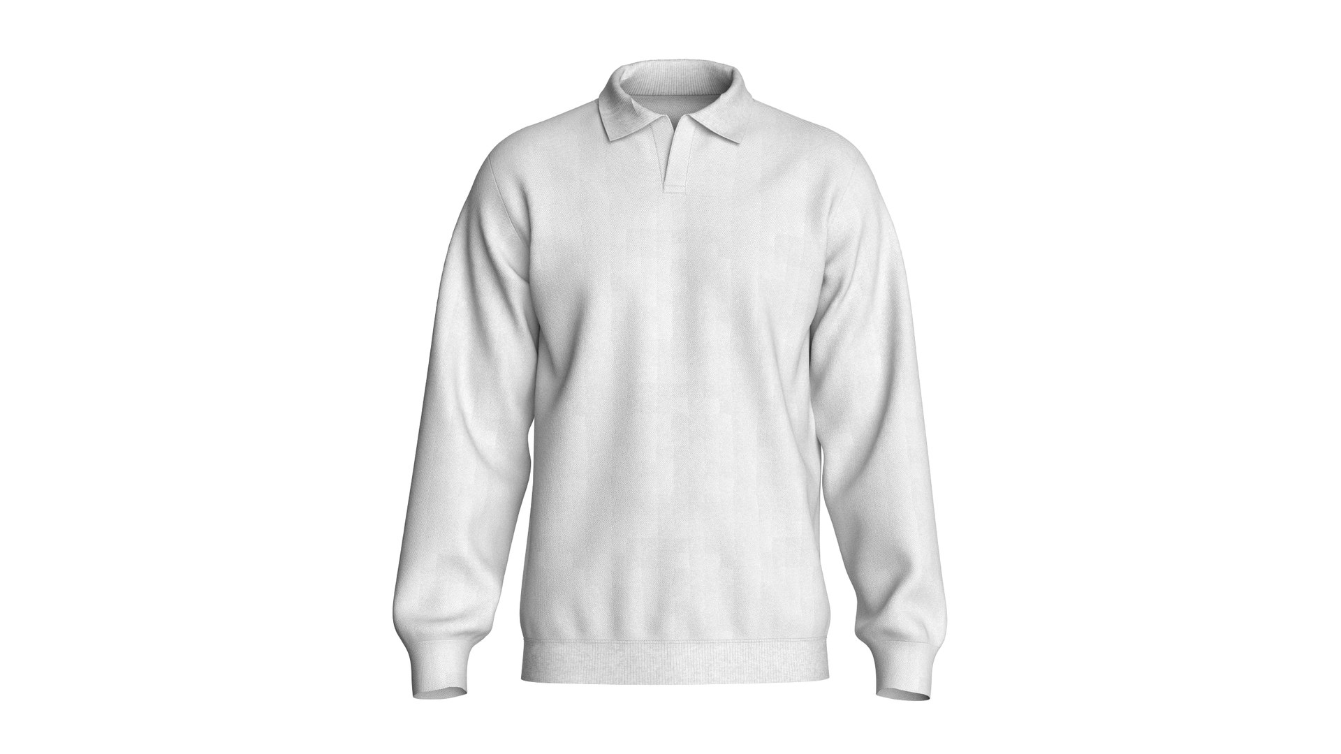 3D Model Men Long Sleeve Polo Without Button - TurboSquid 2188984
