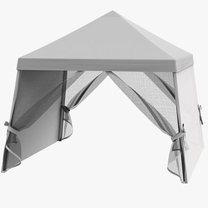 Outdoor Canopy with Mesh Curtains 3D