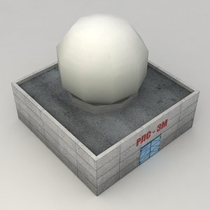 Lowpoly miliatry radar station model