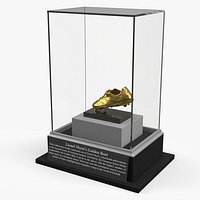Lionel Messi Golden Boot Trophy In Display Case
