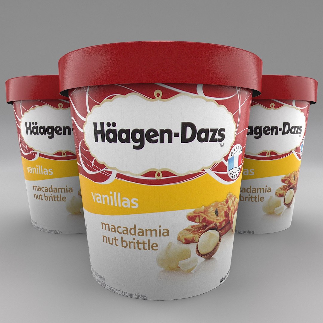 Haagen Dazs Macadamia Nut Brittle Ice Cream 3D Model - TurboSquid 2017385