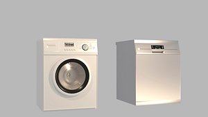 Wasching machine and Dishwasher 3D model