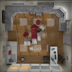 3D model interior dental room