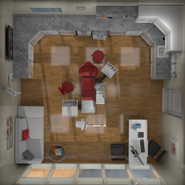3D model interior dental room