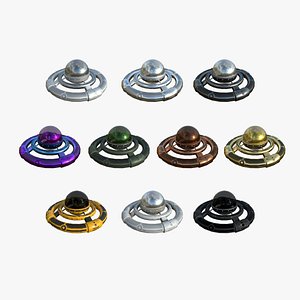 10 Alien Spaceship UFO E Collection - Sci Fi Spacecraft Design 3D model