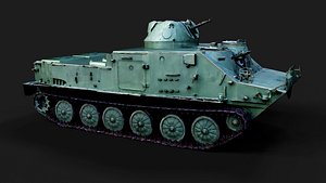 3D military soviet floating tank PBR photogrammetry model