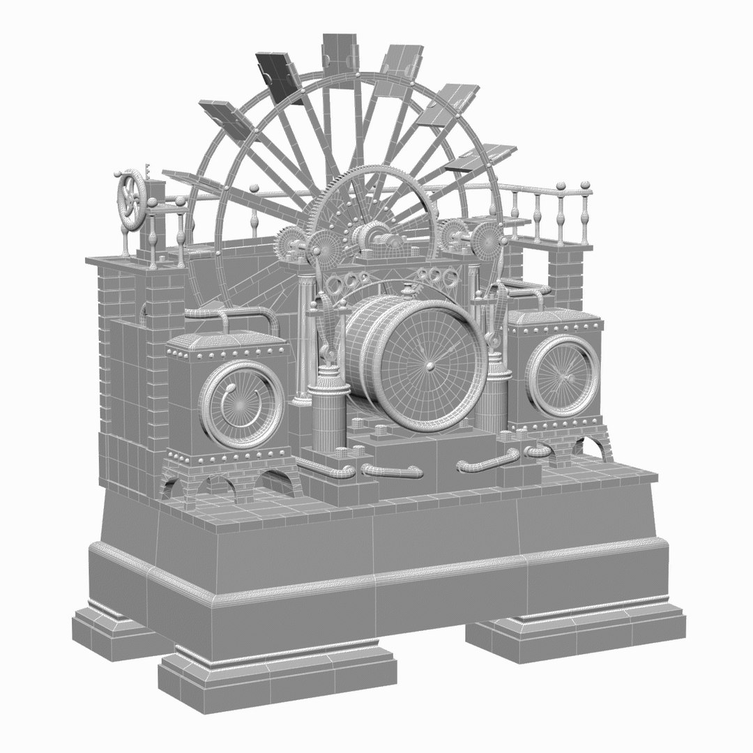 3D industrial water wheel clock https://p.turbosquid.com/ts-thumb/G0/a6RA35/WiqT2FrO/waterwheelclock_19/png/1593073983/1920x1080/fit_q87/d83601f021f9ea2b6301a5c7d602dbcbeee7bf12/waterwheelclock_19.jpg