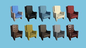 3D 10 Armchair Collection - Furniture Interior Design model