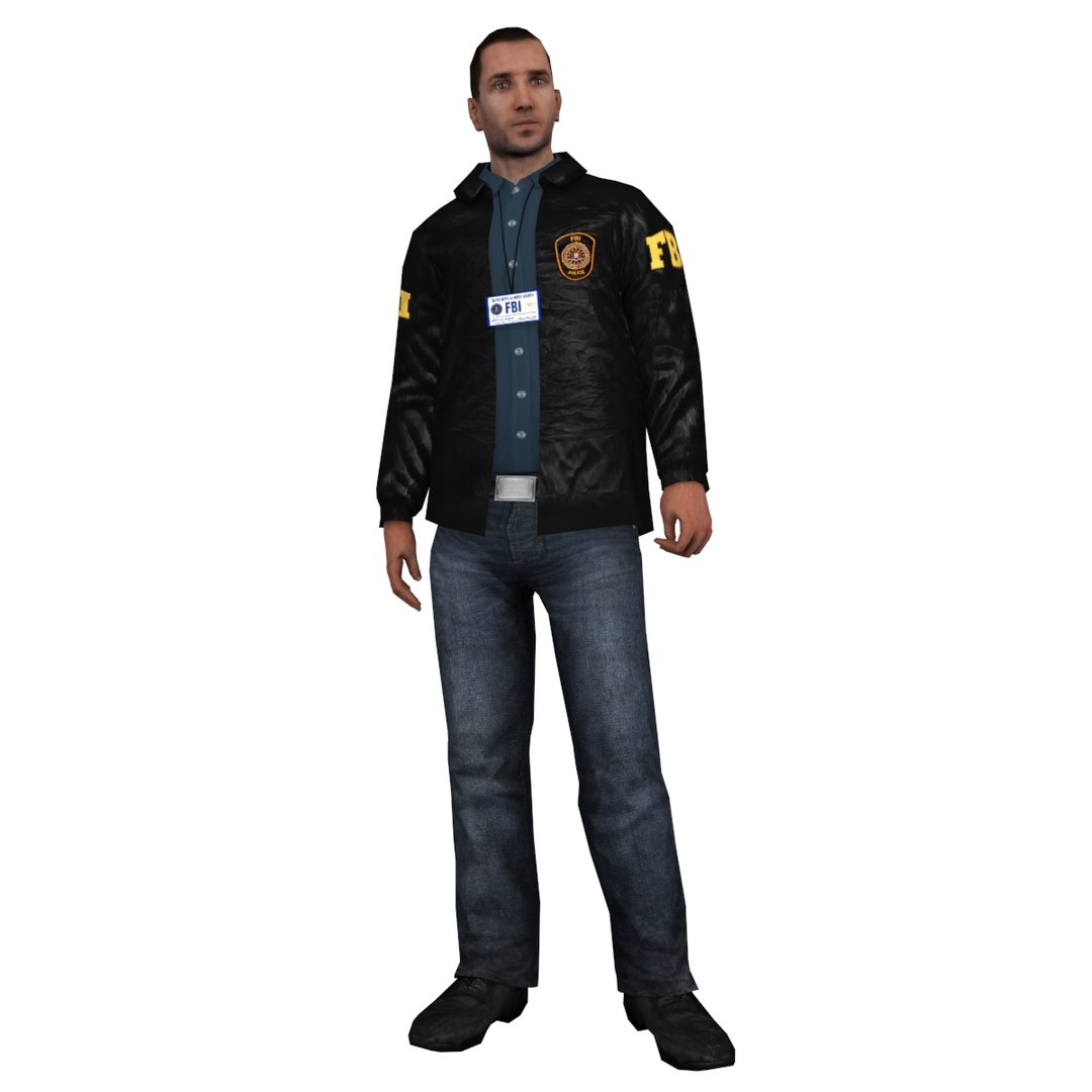 rigged fbi agent 3d max