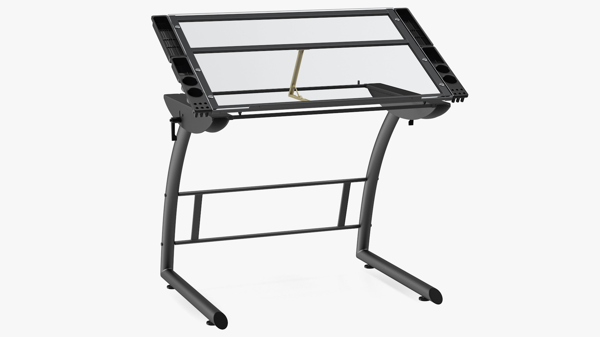 Tiltable Glass Drawing Table 3D model preview