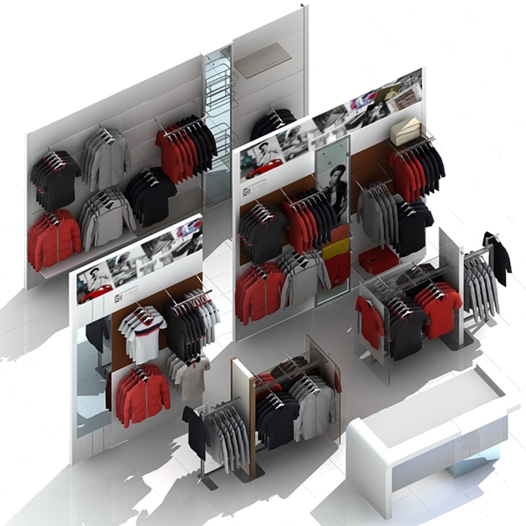 3ds Max Clothes Rack Display
