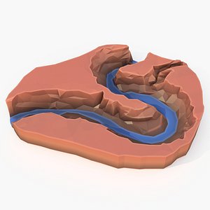 Low Poly Cartoon Model Grand Canyon