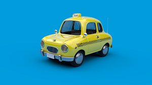 3D cartoon car taxi rig