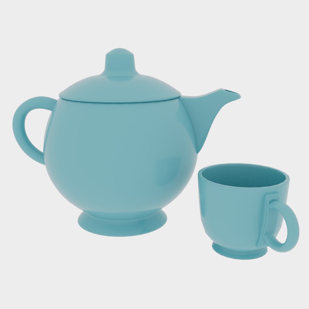 3D Tea Set Collection Model TurboSquid 2026748