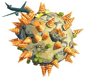 Cartoon Planet Low Poly
