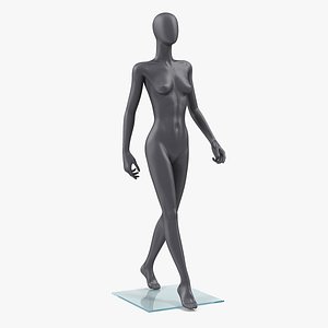 dark grey female mannequin 3D model