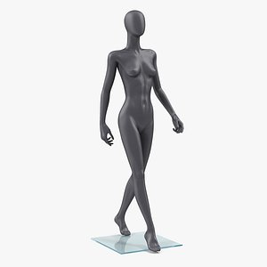 Dark Grey Female Mannequin Walking Pose