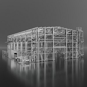 3D Industrial Metal building model