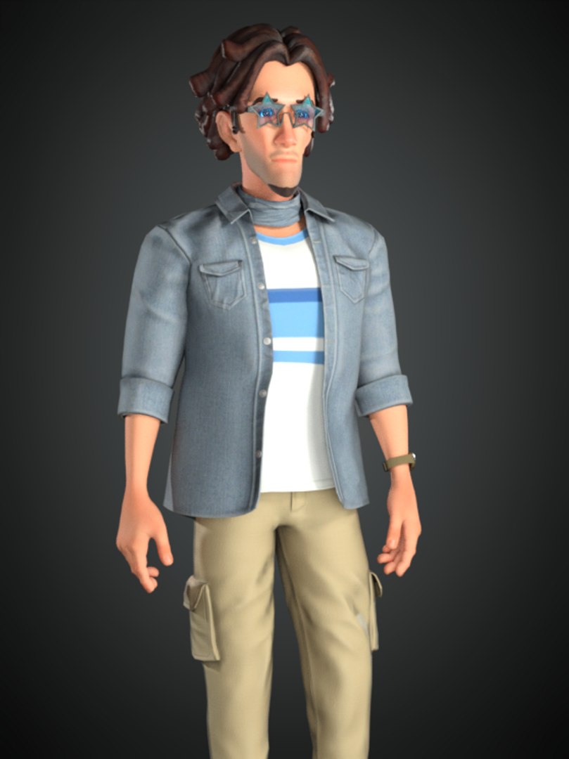 3D Cartoon Rigged Funny Man Character 3D Model Model - TurboSquid 2155370