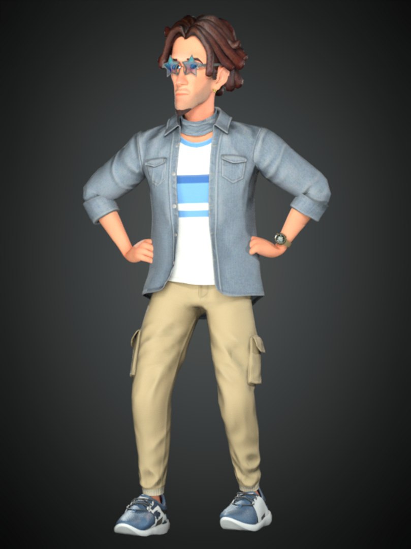 3D Cartoon Rigged Funny Man Character 3D Model model - TurboSquid 2155370