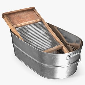 Retro Laundry Set with Metal Basin