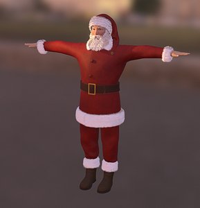 3D model christmas santa characters