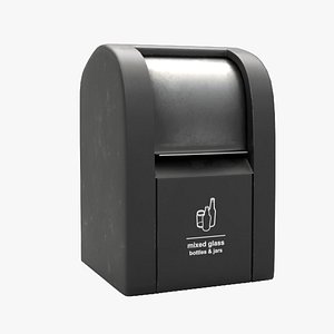 Realistic Metal Street Trash Bin Vol 04 Game Ready PBR