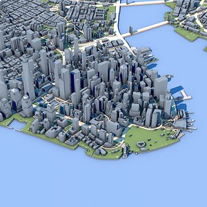 3D Manhattan Island New York United States
