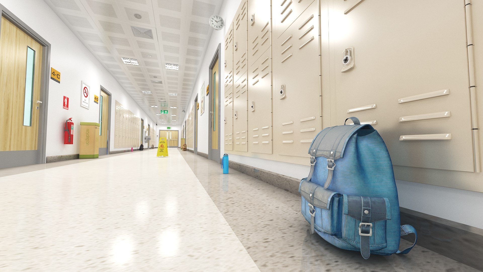 School classroom hallway 3D model - TurboSquid 1418402