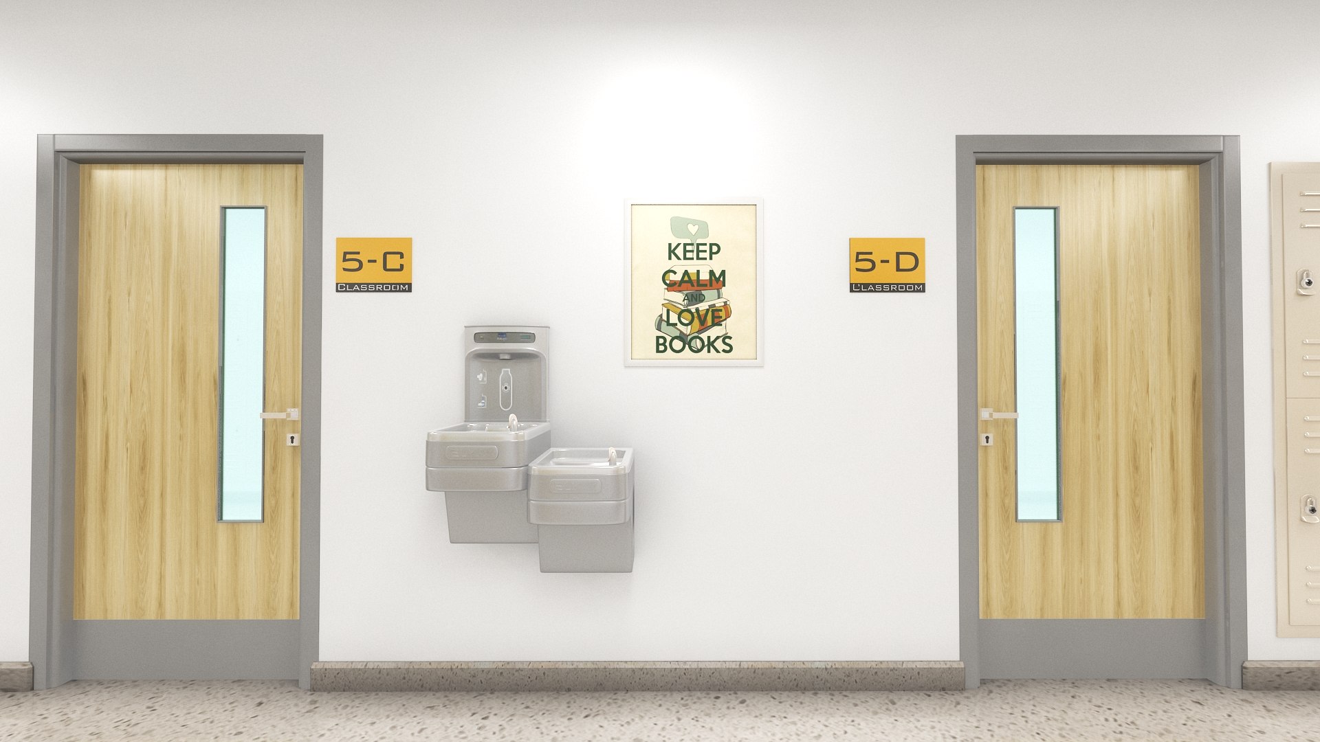 School classroom hallway 3D model - TurboSquid 1418402