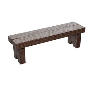 Old stylized wooden bench