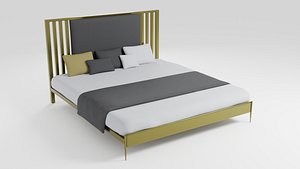Luxurious bed in Scandinavian style 3D model