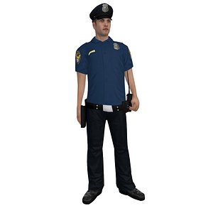 rigged police officer 6 3d model