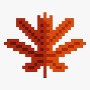 Voxel Autumn leaf 3D model