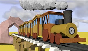 3D cartoon train model