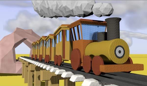 3D cartoon train model - TurboSquid 1365782