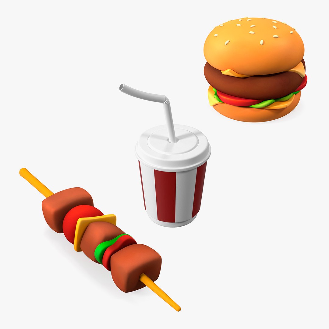 Cartoon Fast Food Collection 2 3D model preview
