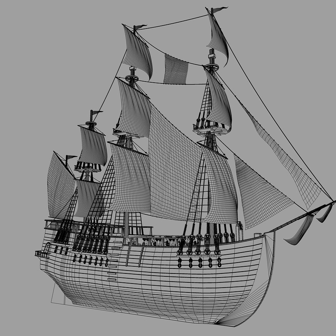 Pirate Sailboat 3d C4d