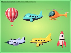 3D Cartoon Aircraft Pack model