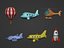 Pack d'avions de dessin animé