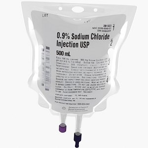 realistic iv bag 3D model