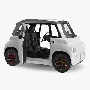 Small Electric Car Rigged for Cinema 4D