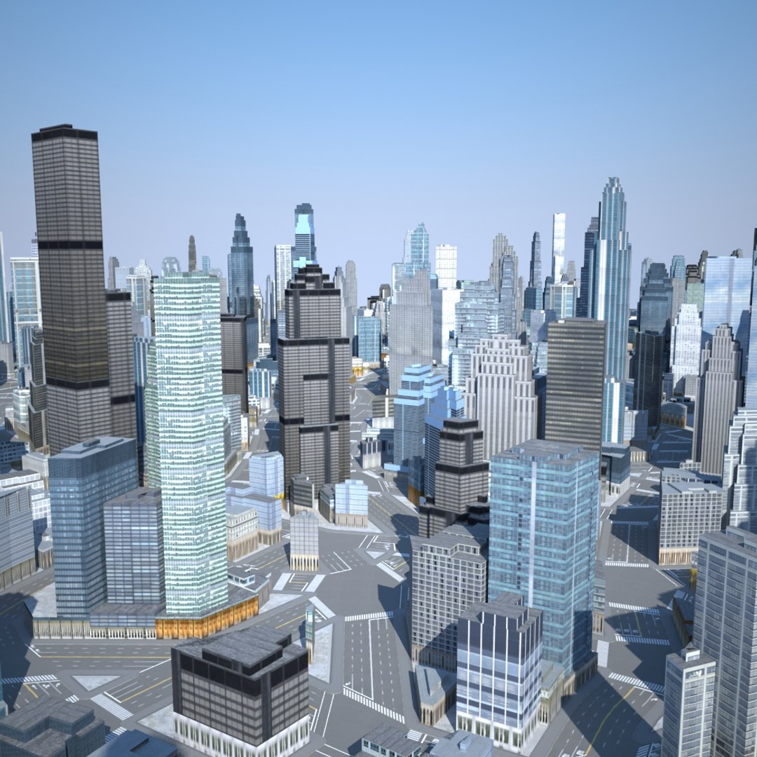 Cityscape Scene Highrise 3d Model