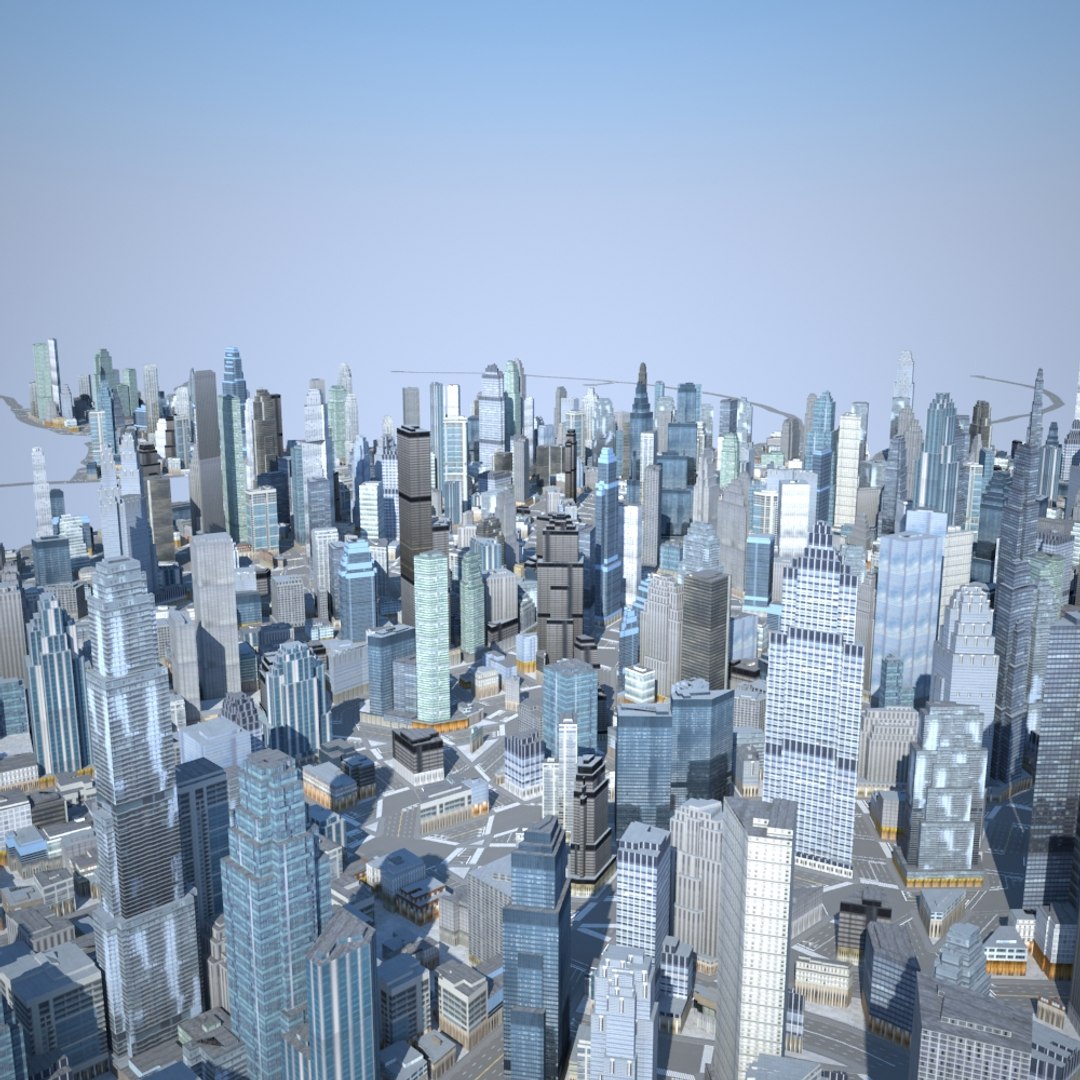 Cityscape Scene Highrise 3d Model