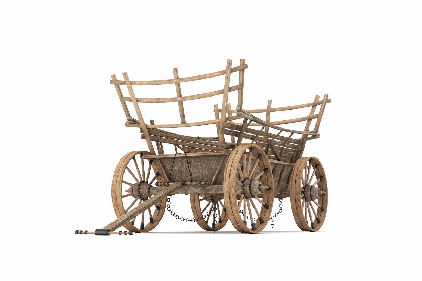 Old wooden cart 3D model - TurboSquid 1428437