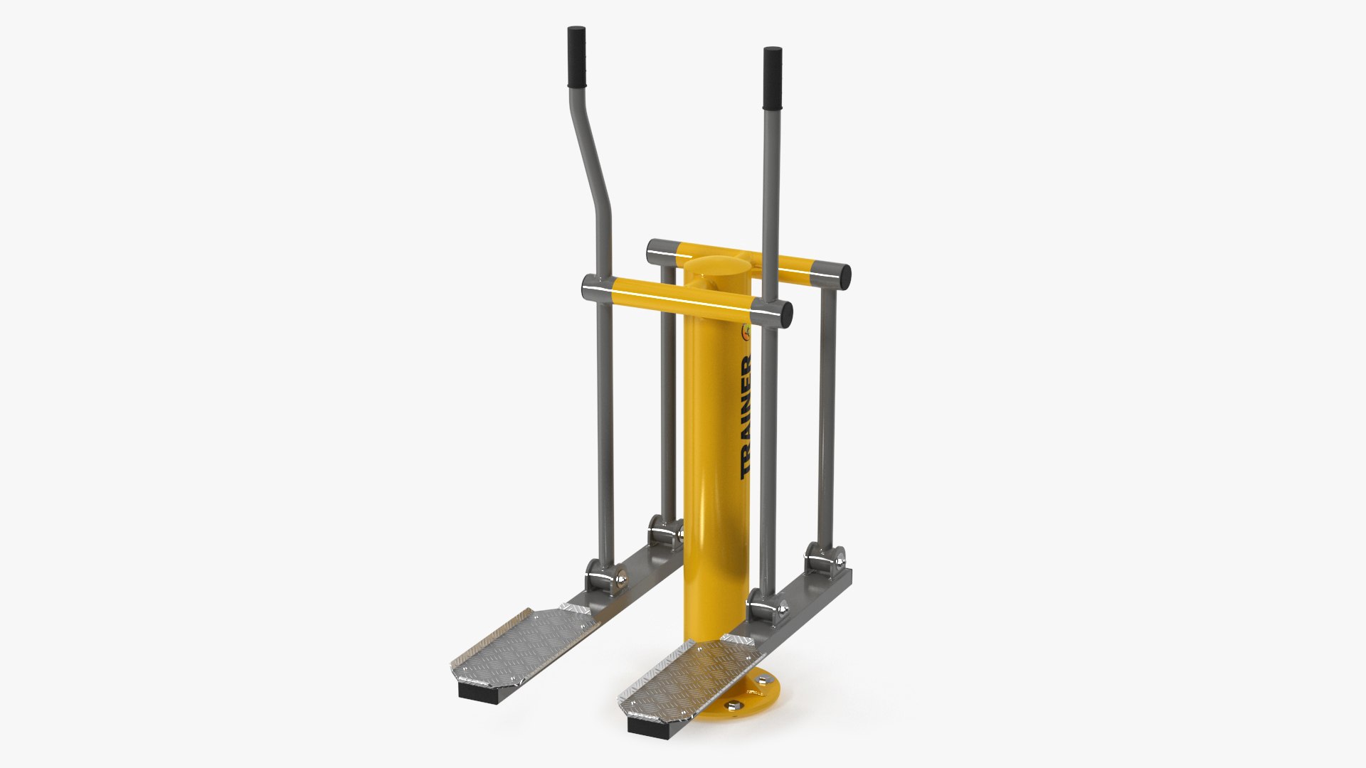 Single Ski Walking Outdoor Fitness Equipment Yellow 3D model preview