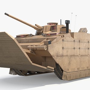 3D US Marine Amphibious Assault Vehicle Wet Rigged model