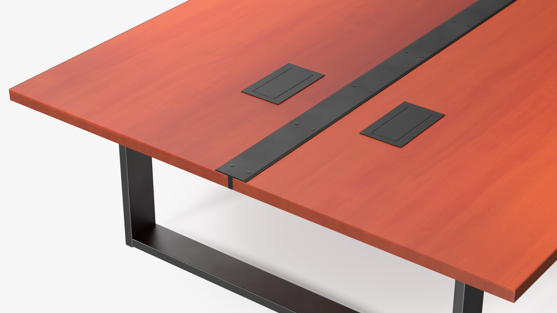 Modular Conference Table With Data Ports Mahogany Model - TurboSquid ...