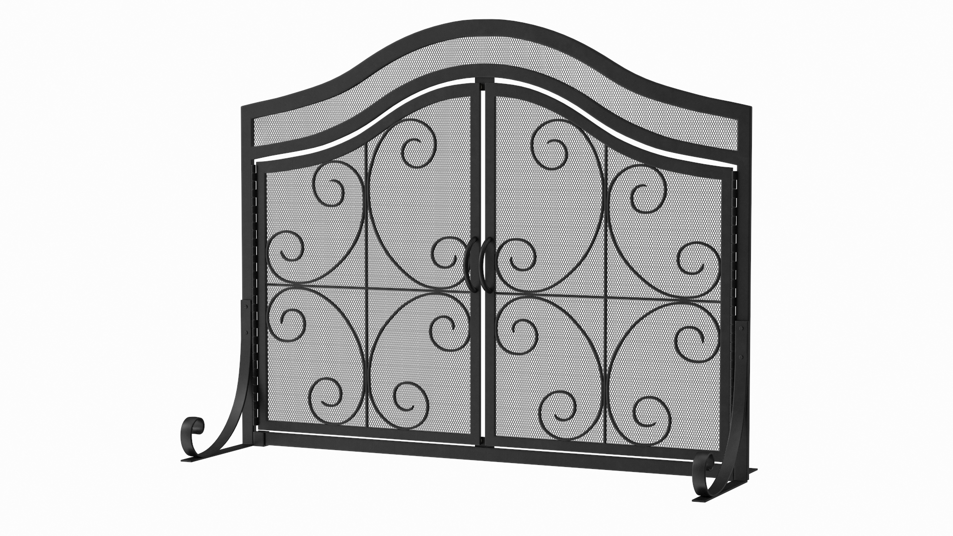 Wrought Iron Fireplace Screen With Doors 3D Model TurboSquid 1870727
