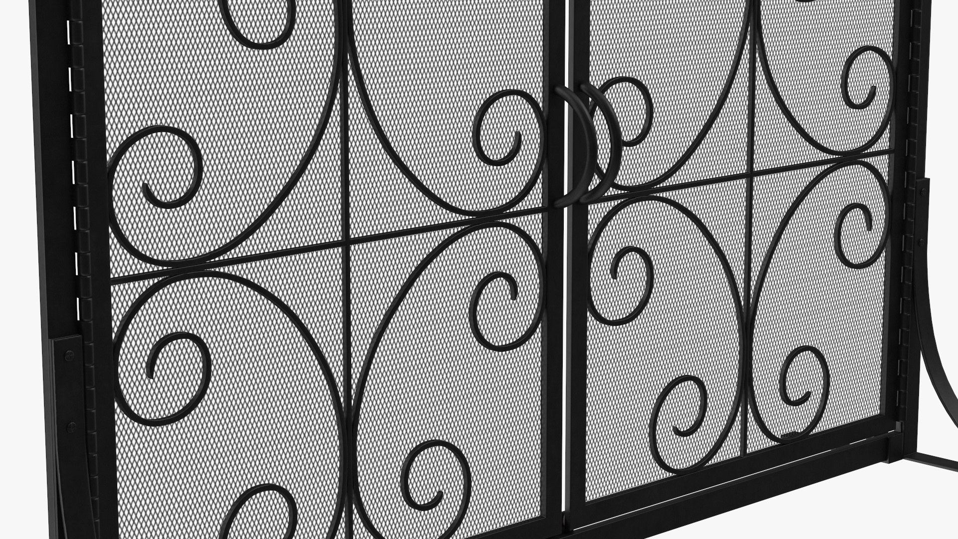 Wrought Iron Fireplace Screen With Doors 3D Model TurboSquid 1870727